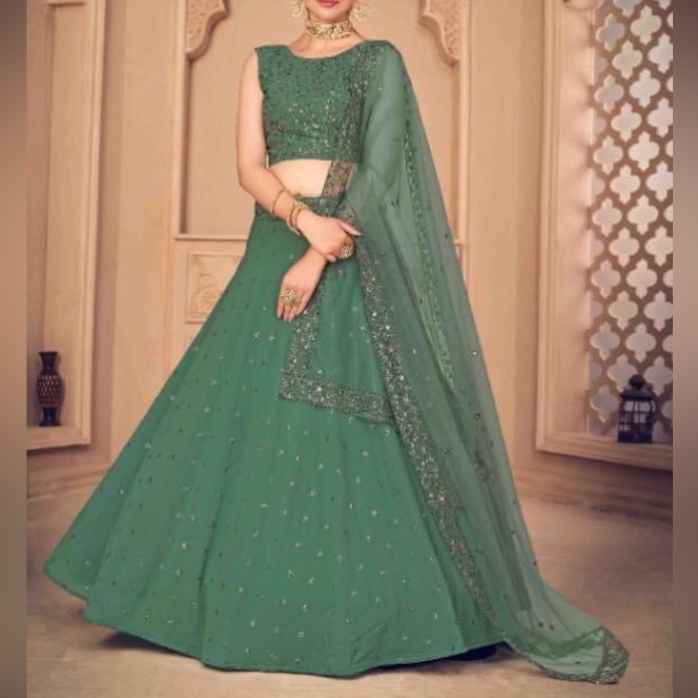Beautiful minty green sparkling lehenga - like new